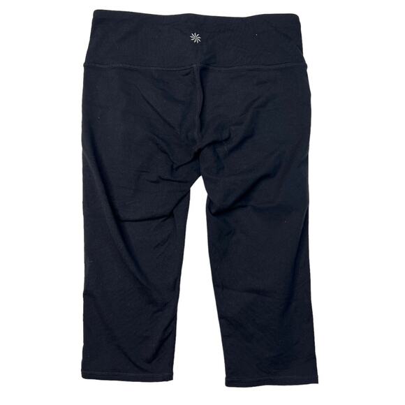 Athleta Chaturanga Knicker Capri Leggings Mid Rise Solid Black Womens S Small - Picture 3 of 7